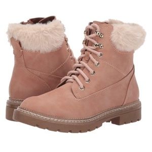 Steve Madden Alaska Fur Lined Boots Nude Pink